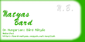 matyas bard business card